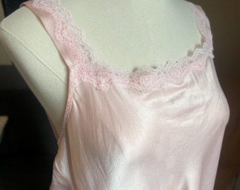 Vintage Olga 100% silk short pink nightgown
