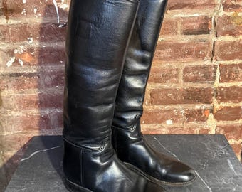 Vintage Windsor Leather Women Riding Boots Black Tall Equestrian | Size 7