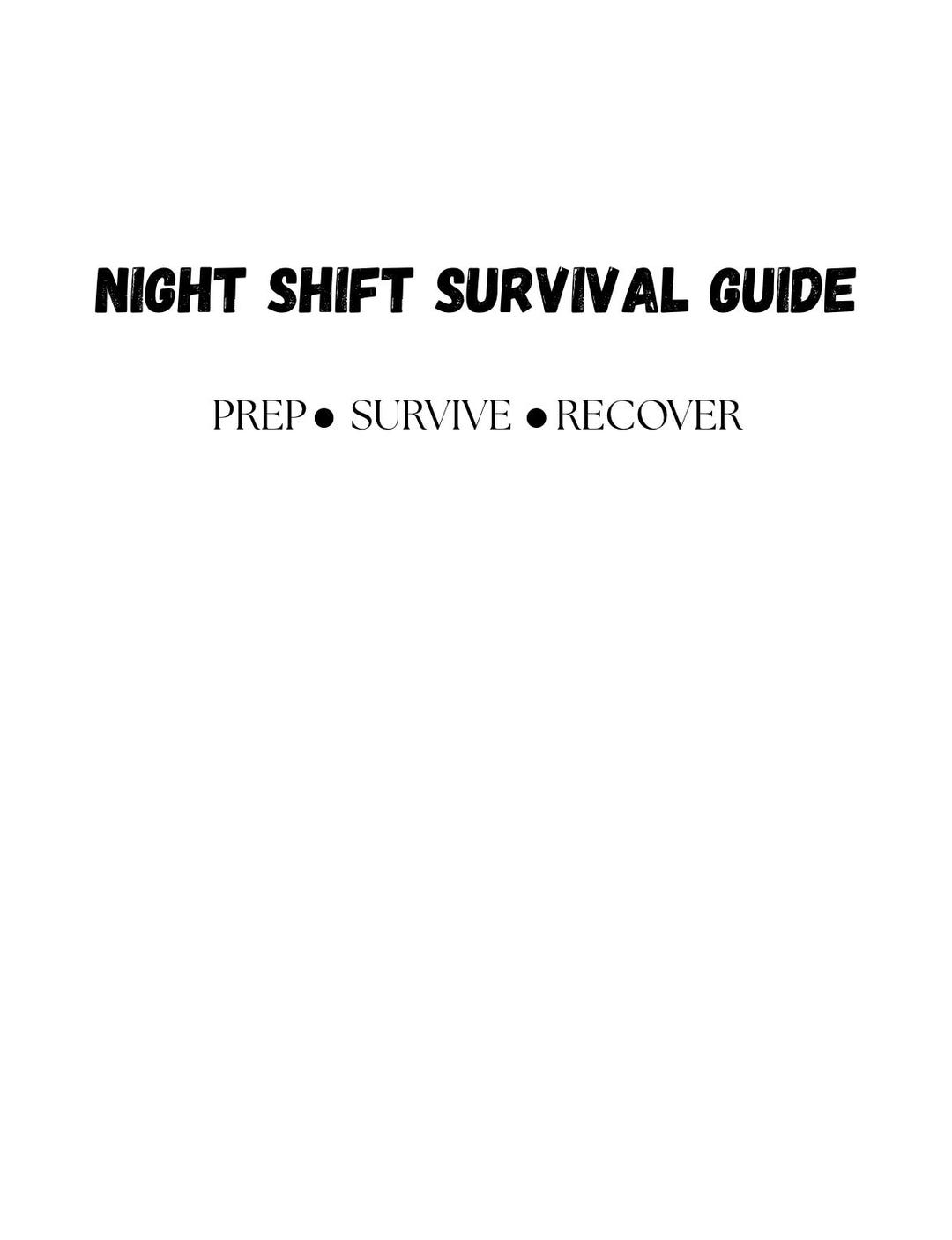 Night Shift Nurse Guide - Printable PDF - Shift Planner for Nurses ...