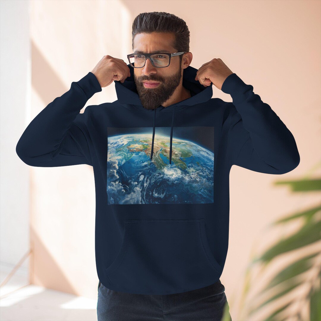Earth From Space Hoodie | Planet Photo Pullover, Globe Graphic ...