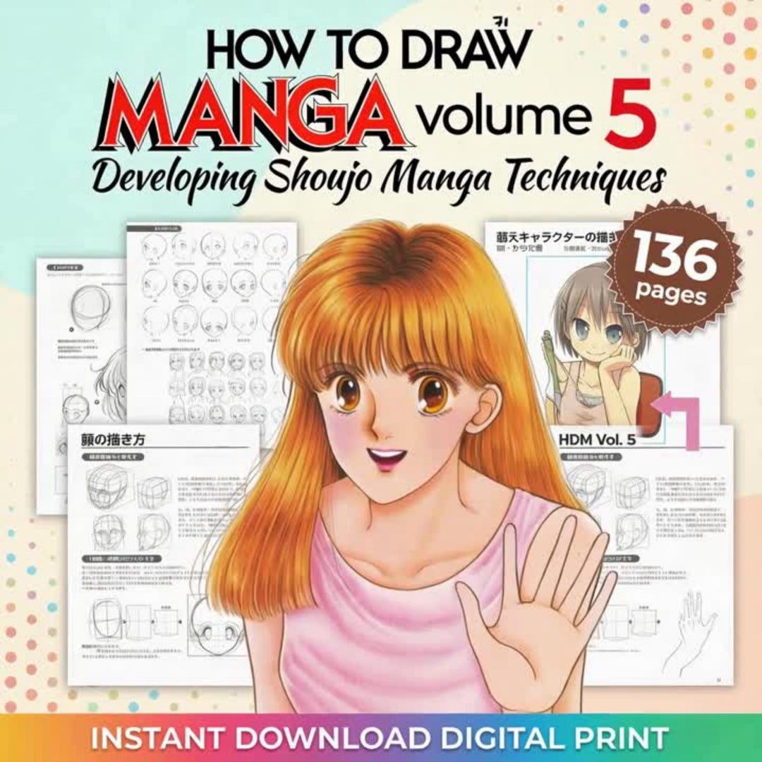 How to Draw Shoujo Manga PDF, Anime Character & Expression Guide, Cute ...