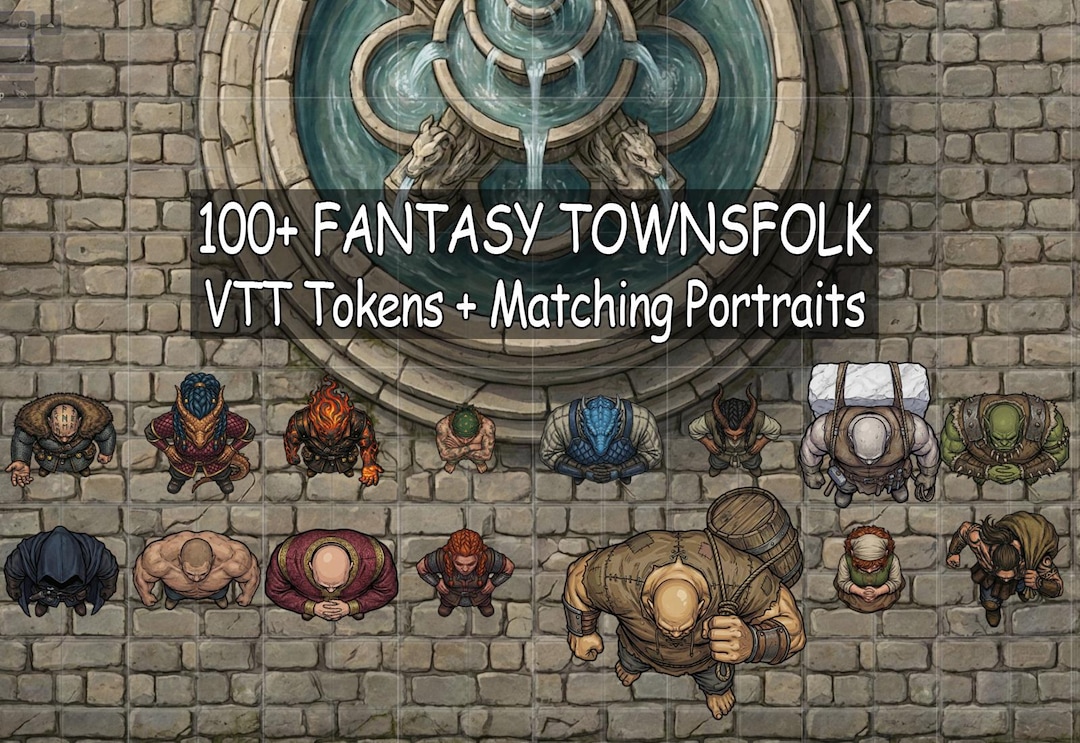 100+ Fantasy Townsfolk, Citizens, Npc VTT Tokens + Matching Portraits ...