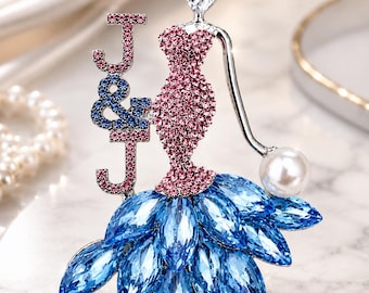 Jack and Jill Inspired Crystal Dress Brooch | Elegant Women's Lapel Pin | Gift for Jack & Jill Members | JJOA Rhinestone Brooch