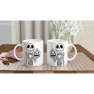 Witte 11oz jack skellington keramische mok afbeelding 2