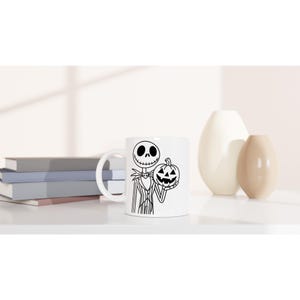Witte 11oz jack skellington keramische mok afbeelding 3