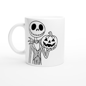 Witte 11oz jack skellington keramische mok afbeelding 1