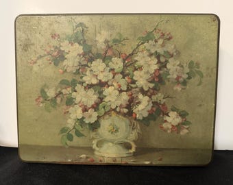 Vintage Cote D’Or Belgian Chocolate Tin – Floral Art Metal Box