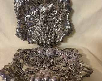 Godinger Silver Plate Grape Leaf Tray Set – Arthur Court Style Serving Dish