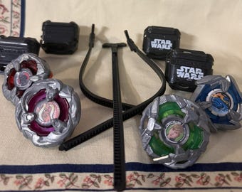 Star Wars Beyblade Metal Burst Lot – 4 Tops + Launchers + Parts – Hasbro
