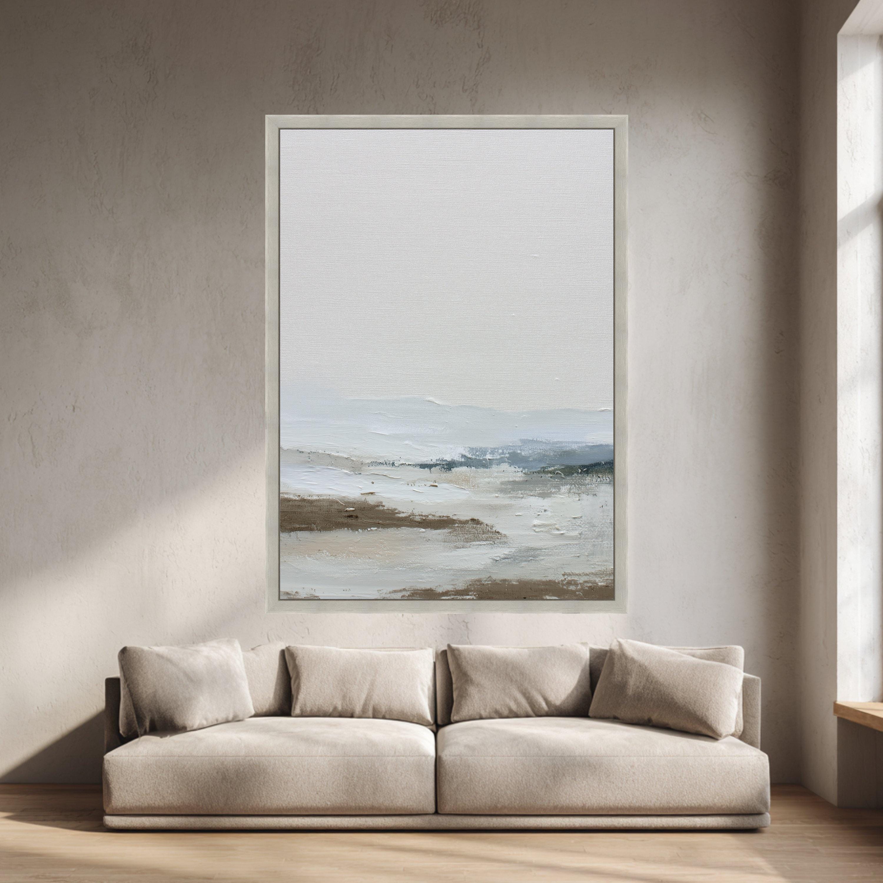Neutral Abstract Landscape Art Print, Minimalist Canvas Wall Art ...