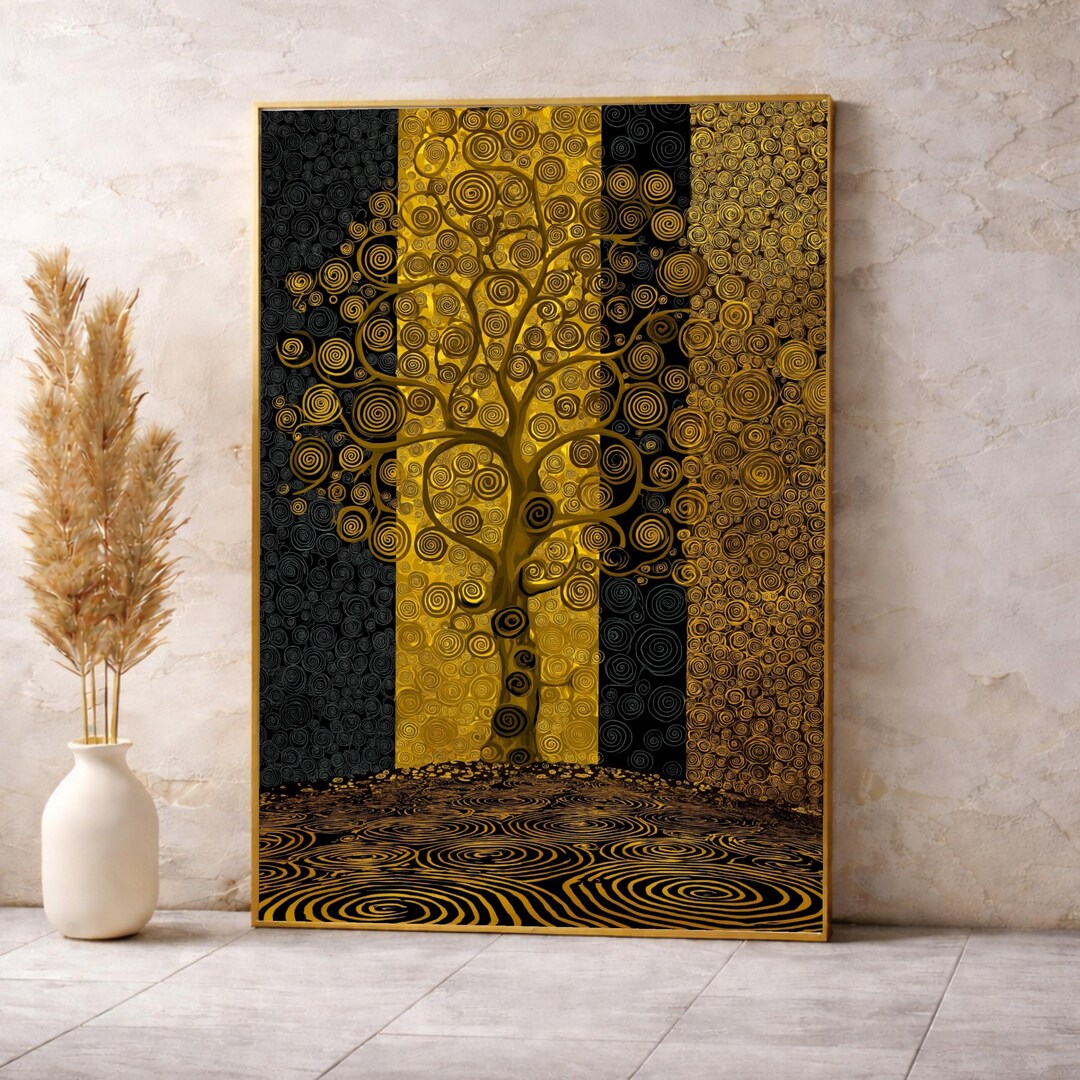 Gustav Klimt Tree of Life Print, Golden Wall Art Decor (framed) - Etsy UK