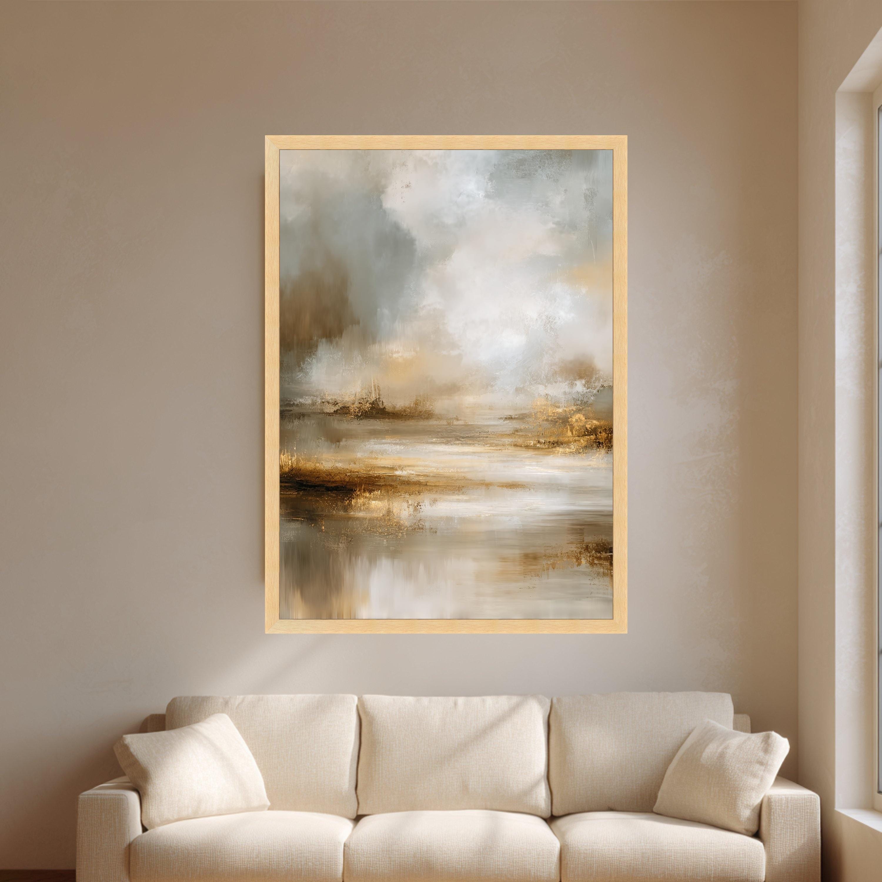 Neutral Abstract Landscape Art Print, Canvas Wall Art Decor, Modern Art ...
