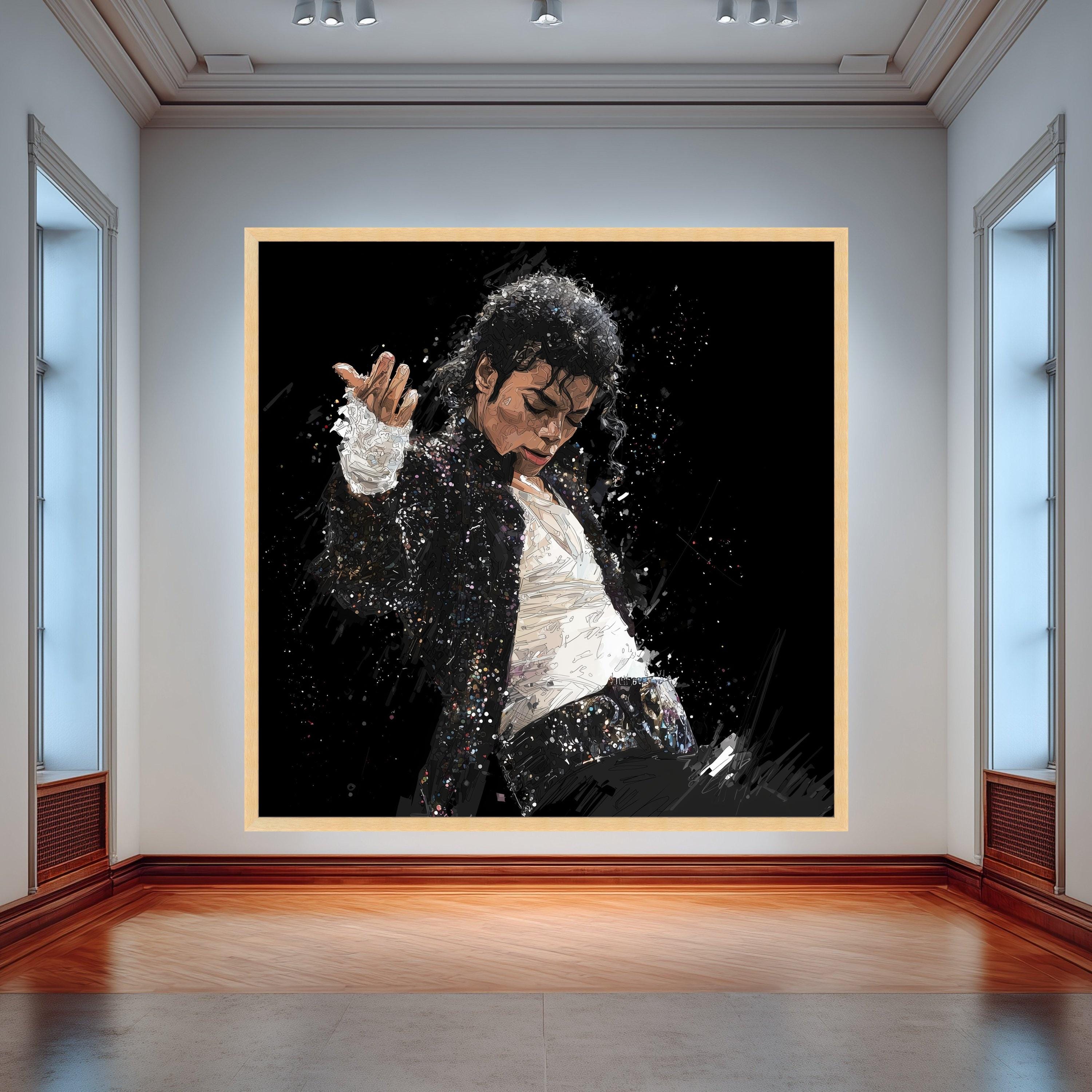 Michael Jackson フォトパネル Michael Jackson Tribute Canvas, Pop Legend Wall Art, Music Icon