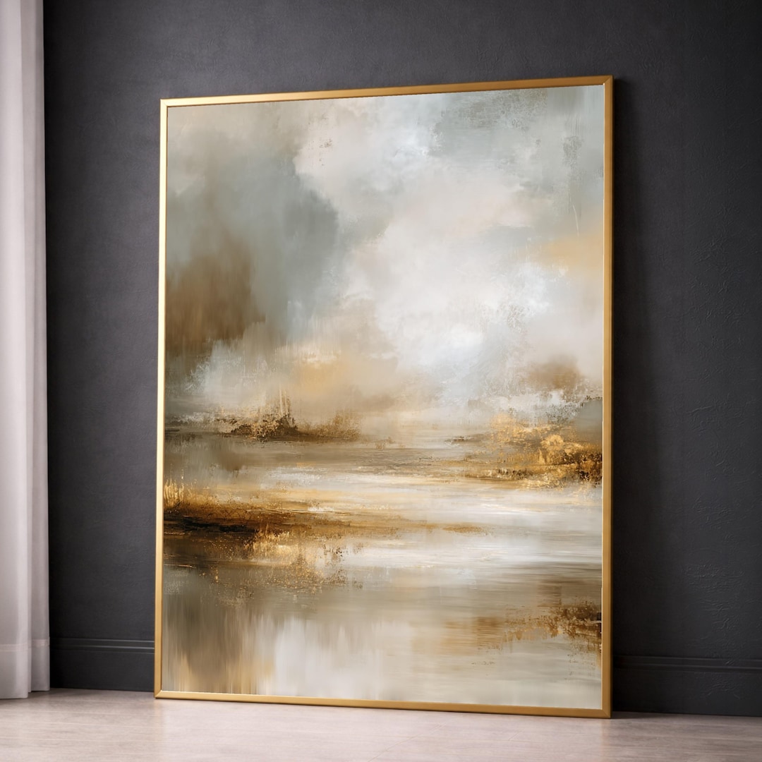 Neutral Abstract Landscape Art Print, Canvas Wall Art Decor, Modern Art ...