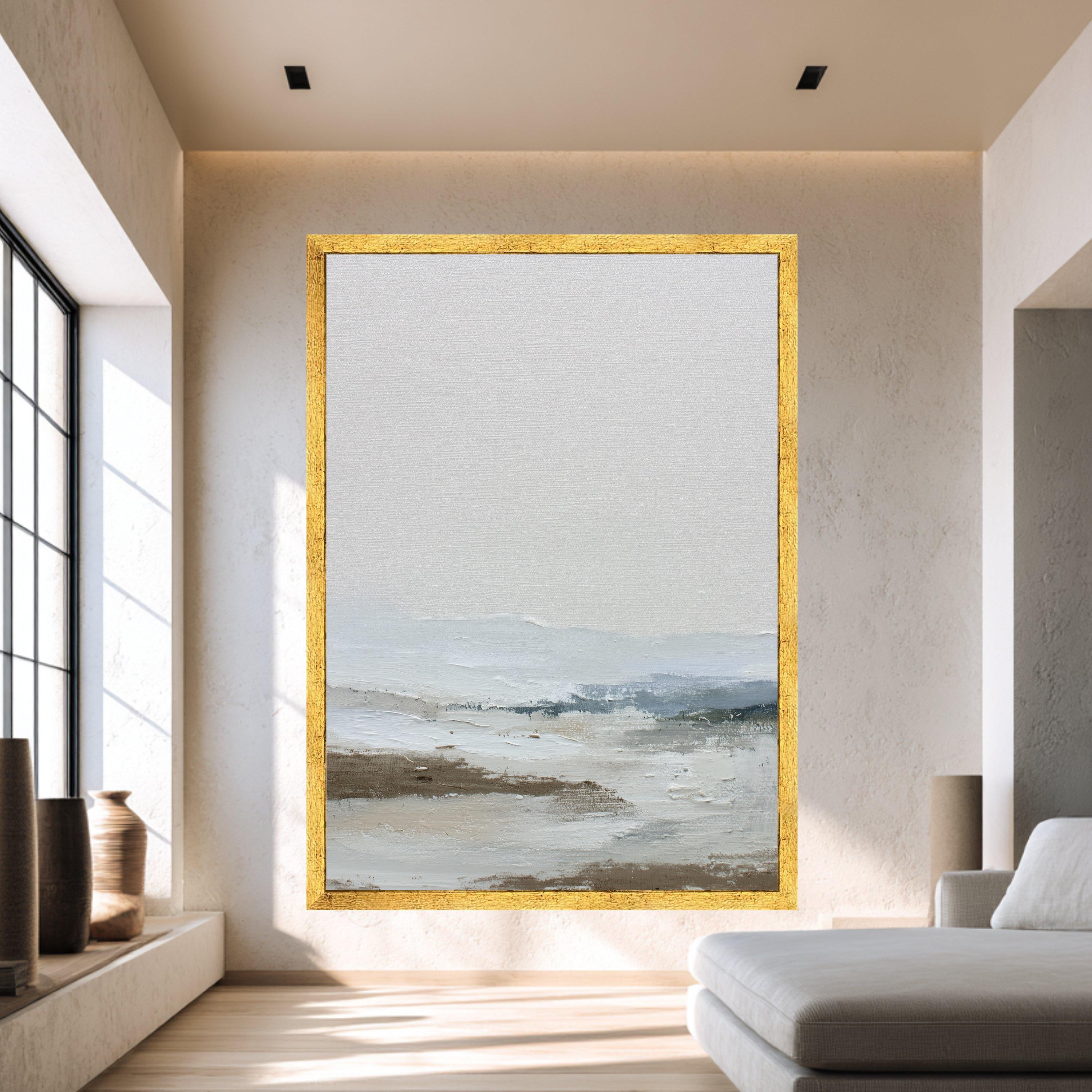 Neutral Abstract Landscape Art Print, Minimalist Canvas Wall Art ...