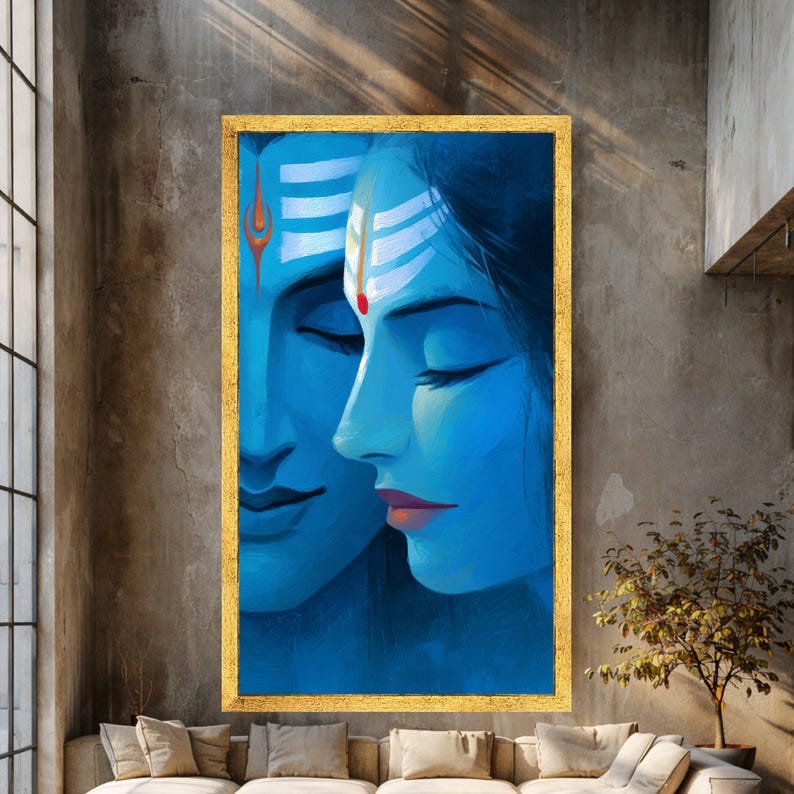 Shiva and Parvati Canvas Wall Art, Hindu Art Print, Spiritual Decor - Etsy