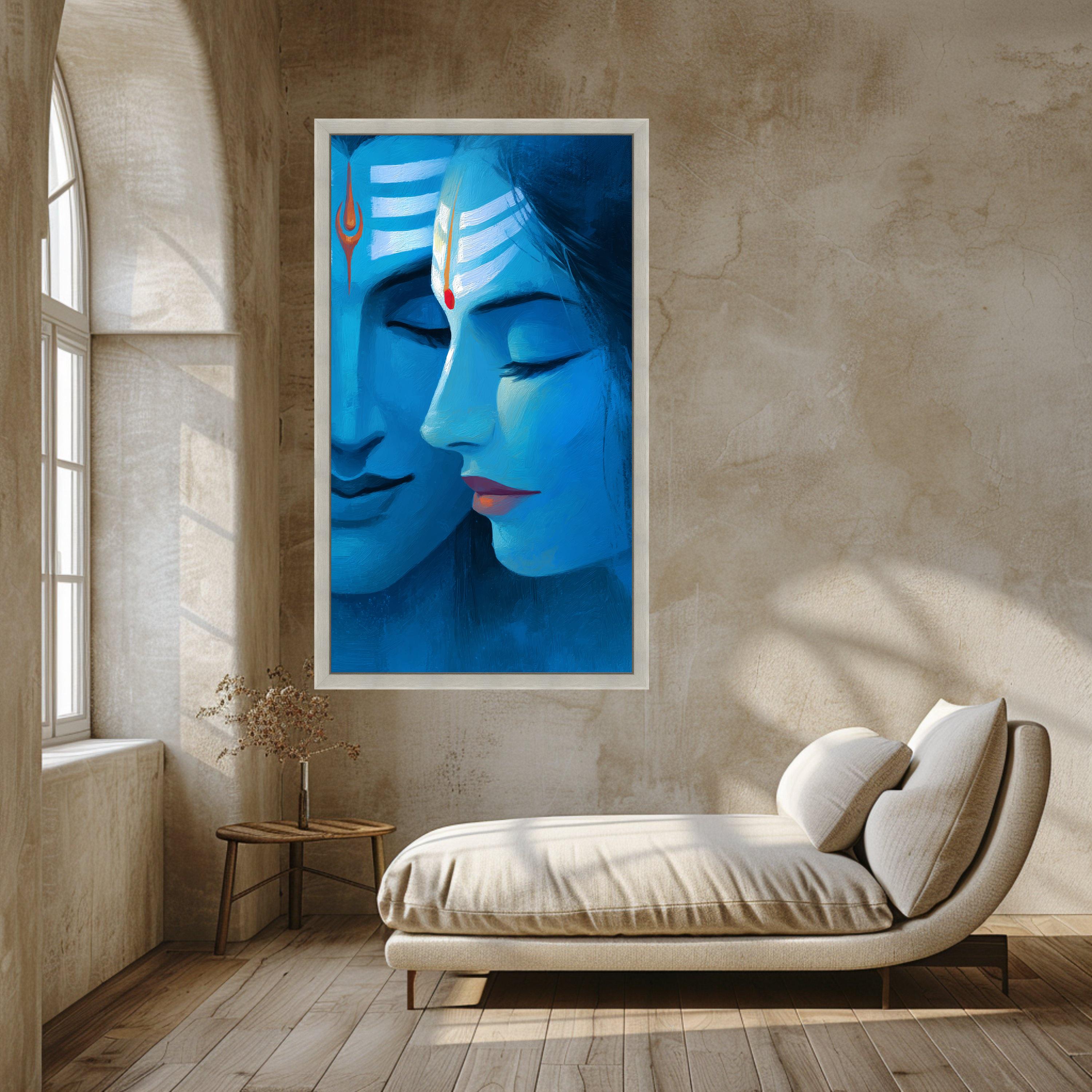 Shiva and Parvati Canvas Wall Art, Hindu Art Print, Spiritual Decor - Etsy