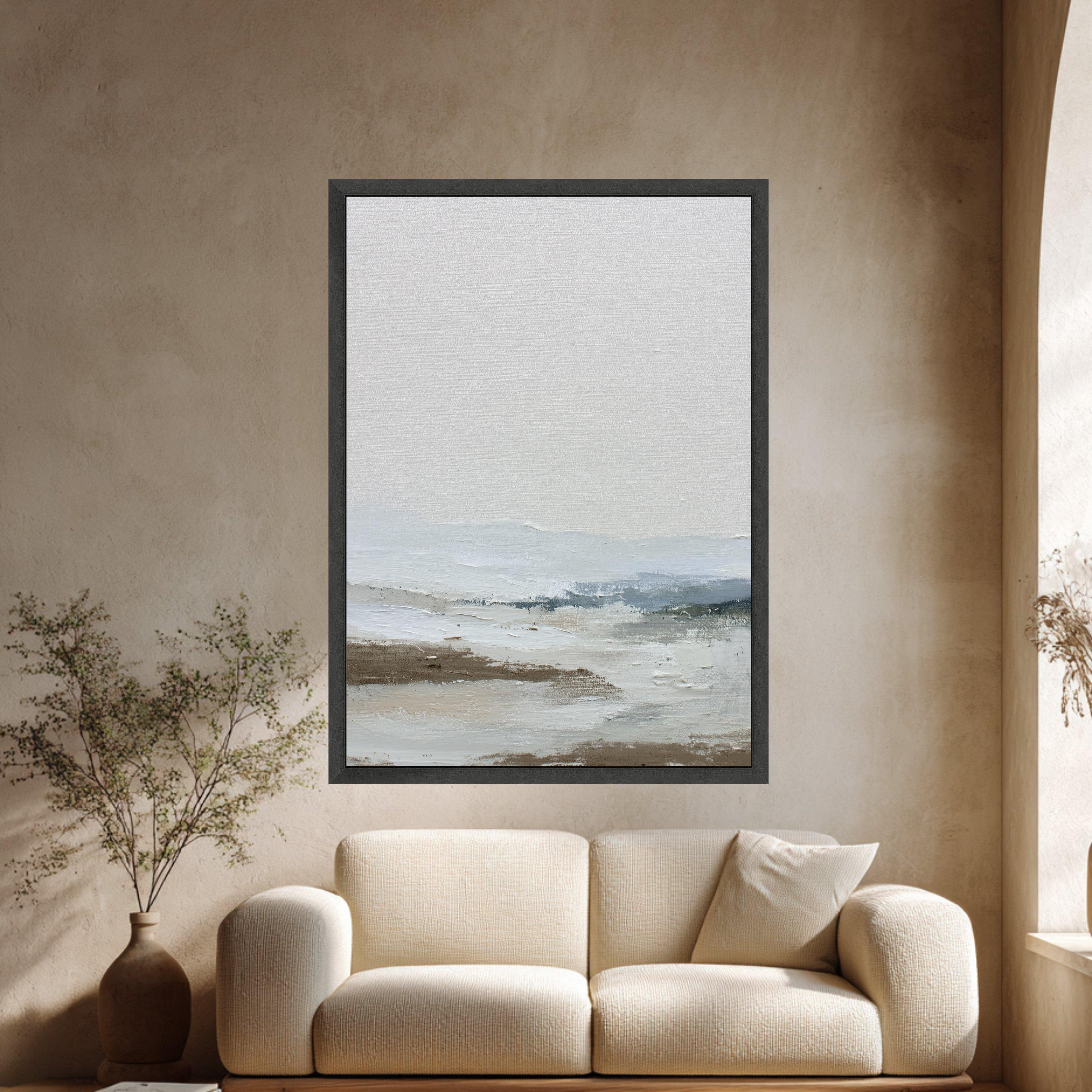 Neutral Abstract Landscape Art Print, Minimalist Canvas Wall Art ...