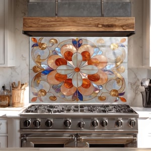 Glass Backsplash for Kitchen, Stove Back Cover, Tempered Glass Kitchen Wall Art, Kitchen Decor, Stove Back Splash, Heat Resistant Splashback