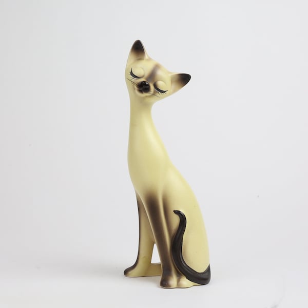 Norcrest Siamese Cat, Tall Stretch Neck Cat A-877, Made in Japan