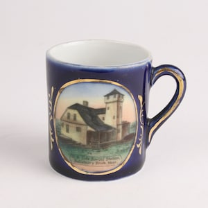 Antique Cup U.S. Life Saving Mission Salisbury Beach Mass., Small Souvenir made in Germany