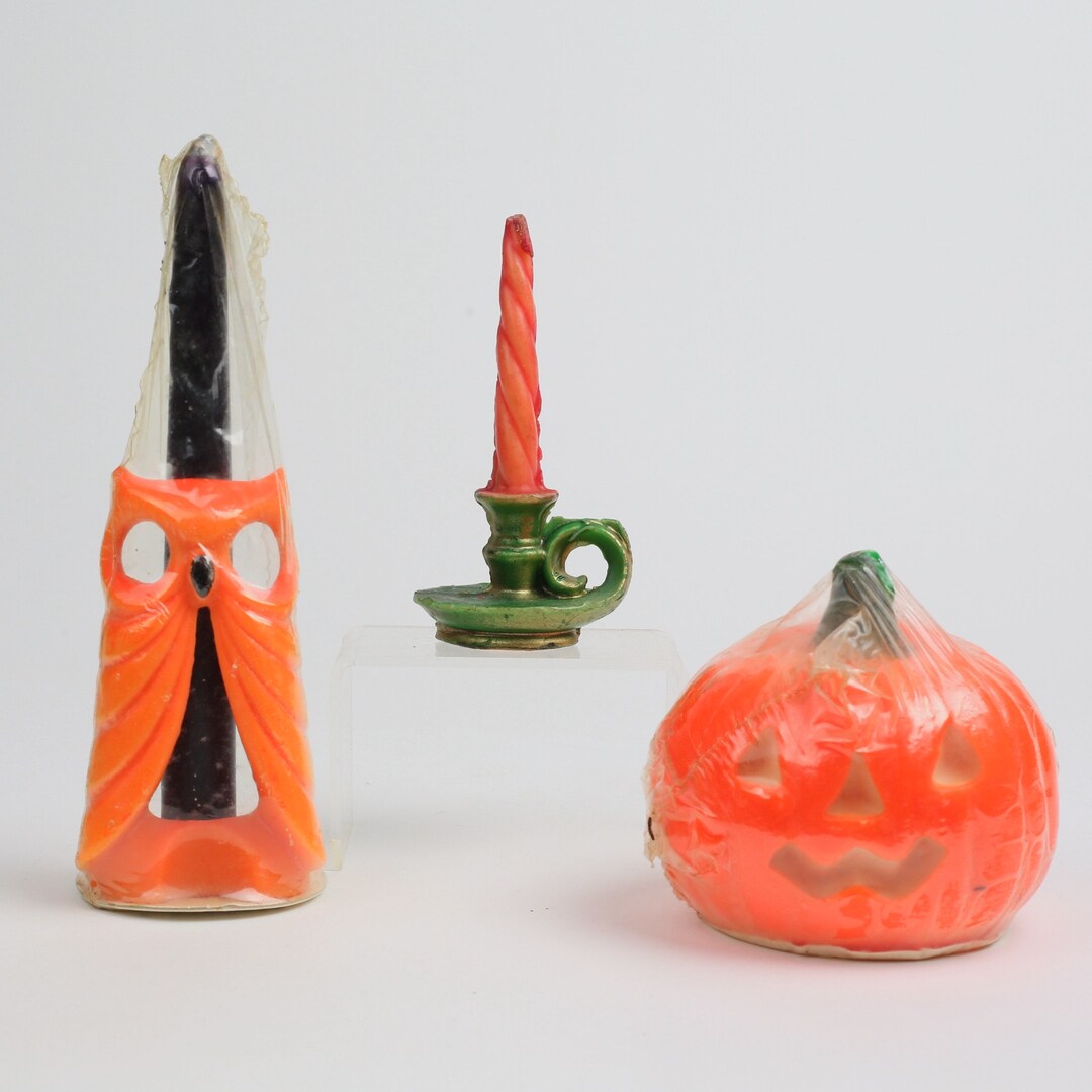 Vintage Halloween Candles Scarce Spooky Owl Candle Smiling Etsy