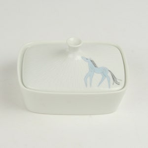 Rosenthal Inka Trinket Box: MCM Blue Pony Design, Germany