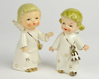 Pair of Angels, Christmas and New Year, Yoko Boeki Japan, From Closed Angel Museum in Wisconsin