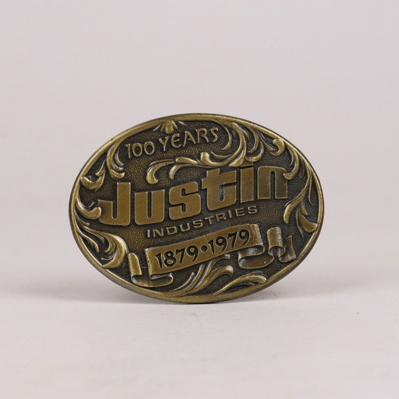 Justin Industries Centennial Belt Buckle Justin Boots Etsy