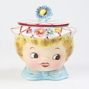 Vintage Lefton Miss Dainty Jam Jar with Lid: Made in Japan