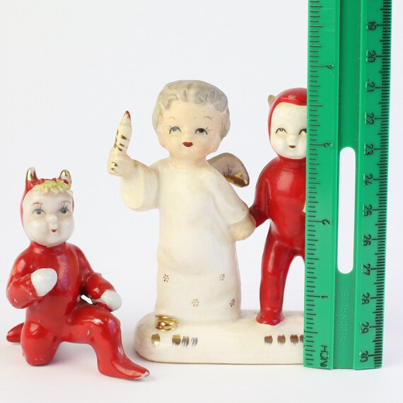 Angel With 2 Devils, SR Fine Quality Japan, Shabby Figurines Angel With 2 Devils, SR Fine Quality Japan, Shabby Figurines