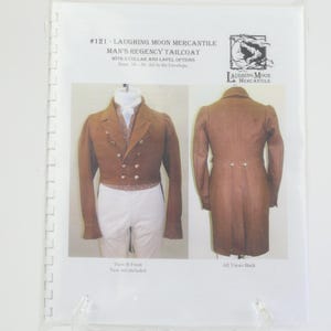 Man’s Regency Tailcoat Pattern Unopened Laughing Moon Mercantile Packet and Butterick B6074 Making History Gown Pattern S 14-22, Uncut