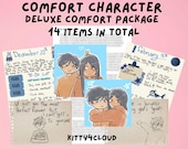 Custom Comfort Character Care Package | Personalized Letter, Character Journal, Doodles, Printable Stickers & One-Shot Story