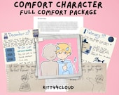 Custom Comfort Character Care Package | Personalized Letter, Character Journal, Doodles, Printable Stickers & One-Shot Story