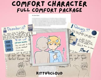 Paquete de cuidado de personajes personalizados: Carta personalizada, diario de personajes, garabatos, pegatinas imprimibles y una historia única.