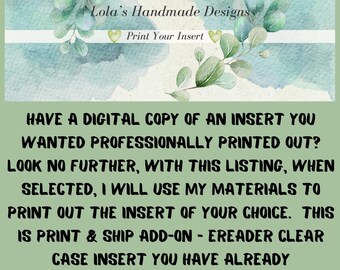 eReader Insert Printing Service (Print & Ship)