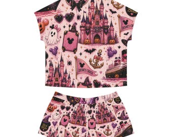 Women's Cruise Halloween Pattern Pajama Set | Short Pajama Set