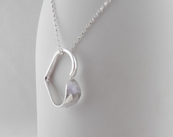 Handmade Sterling Silver Floating Heart Spoon Pendant NHS Charity Hallmark 2021