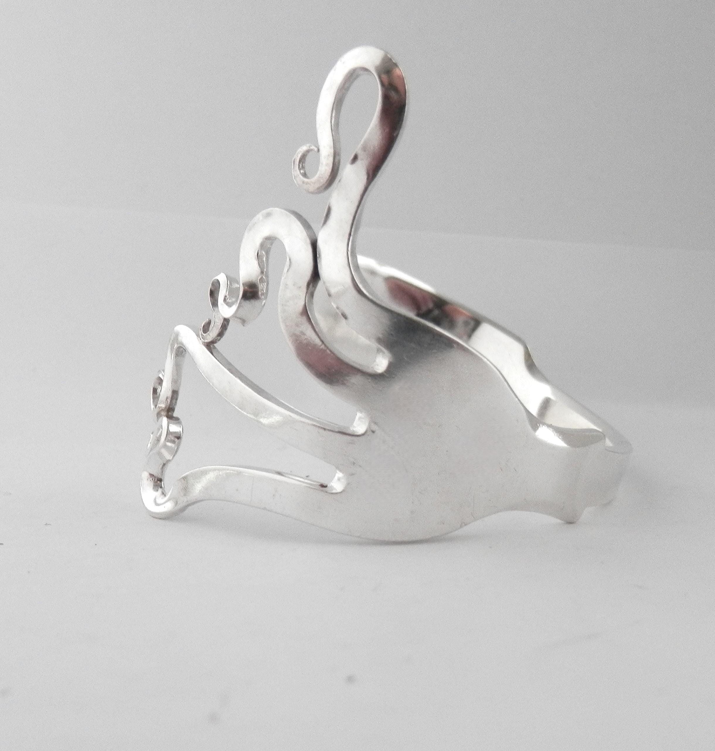 Stunning Handmade Georgian Sterling Silver Swirl Fork Bracelet Bangle…