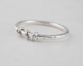 Handmade Sterling Silver Fidget Ring: 1.5mm Stacking Band, Moving Rings