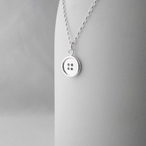 925 Button Necklace - Etsy