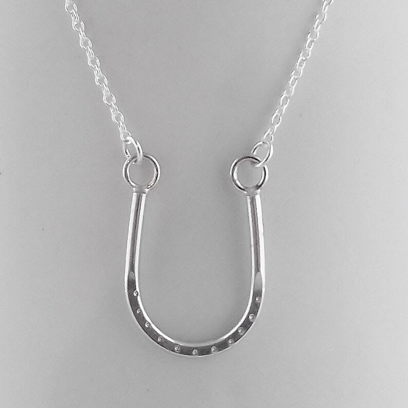 Stunning Handmade Solid Sterling Silver Lucky Equestrian Horseshoe Necklace Wedding 18th 21st with Sterling Silver Chain