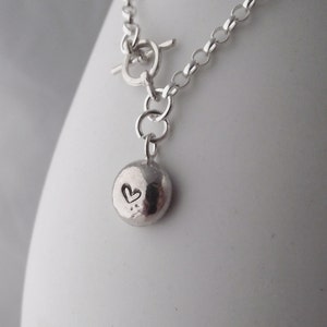 Unique Handmade Solid Sterling Silver Bubble Personalised Nugget Charm Bracelet