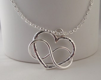 Stunning Handmade Solid Sterling Silver "My infinite Heart" Pendant with Sterling Silver Chain