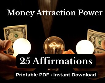 Money Attraction Affirmations | Wealth Manifestation PDF (25 Count)