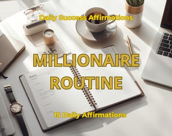 Millionaire Routine Affirmations | Success Habits PDF | Daily Discipline Mindset | Productivity & Wealth Motivation | Instant Download