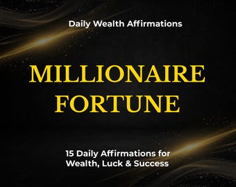 Millionaire Fortune Affirmations PDF | Wealth Mindset, Success & Abundance Manifestation, Digital Download