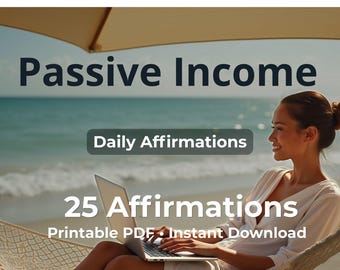 Passive Income Affirmations Printable PDF, Wealth Mindset, Financial Freedom (Digital Download)