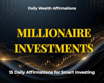 Millionaire Investments | 15 Daily Wealth Affirmations PDF | Financial Freedom Mindset | Investment Motivation | Digital Download