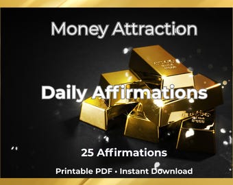 Money Attraction Affirmations, Daily Wealth Mindset (Printable PDF Download)